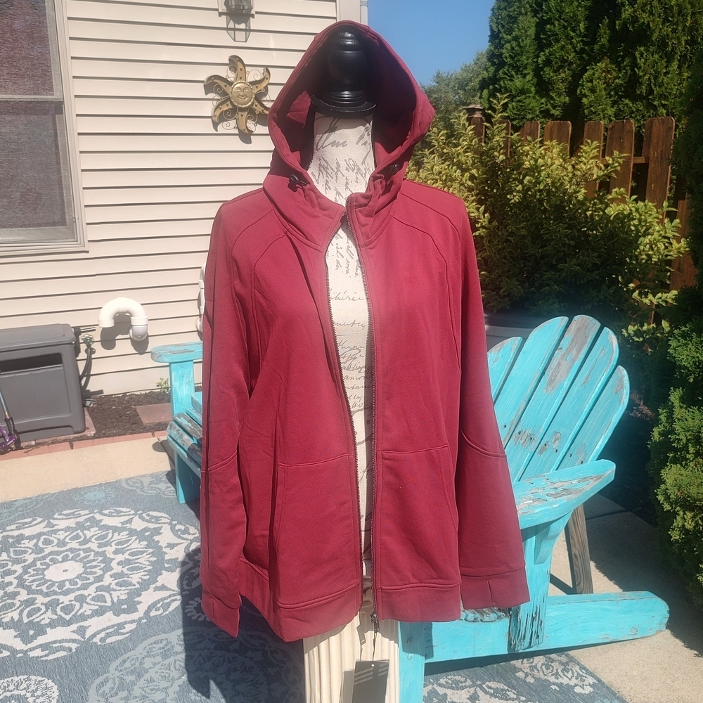 TBY Stylish Men's XXL Burgundy Zip-Up Hoodie NWT - Picture 5 of 10